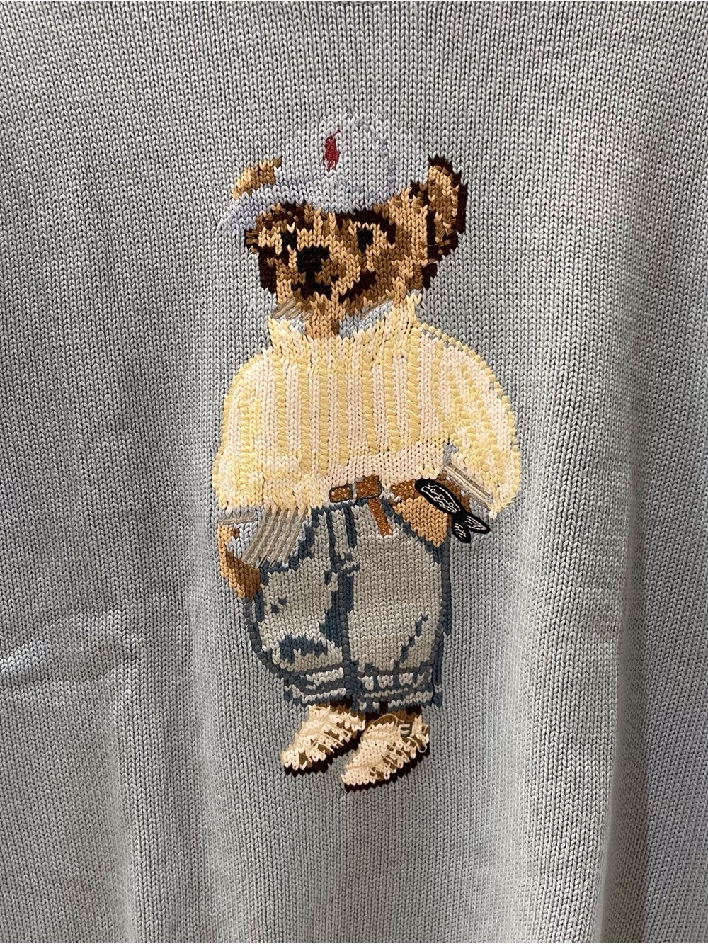 Polo by Ralph Lauren Baby Blue Bear Intarsia Crewneck Sweater - Picture 4 of 8